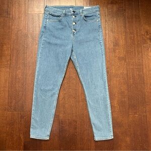 Rag & Bone Nina High-Rise Ankle Skinny Blue Denim Jeans, Size 31